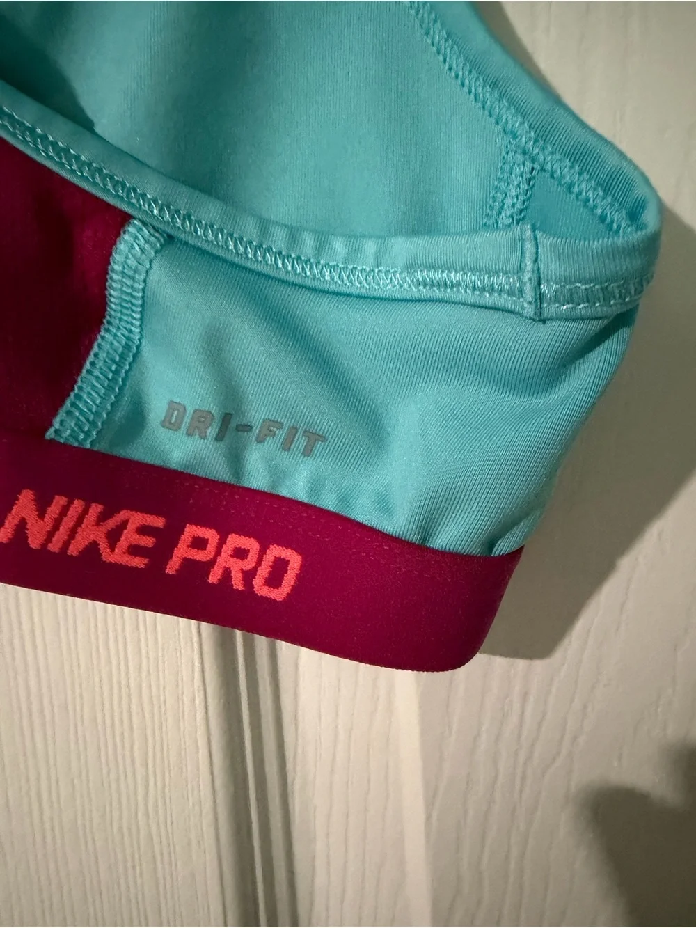 Nike Pro Women's Aqua & Berry Sports Bra Youth Medium